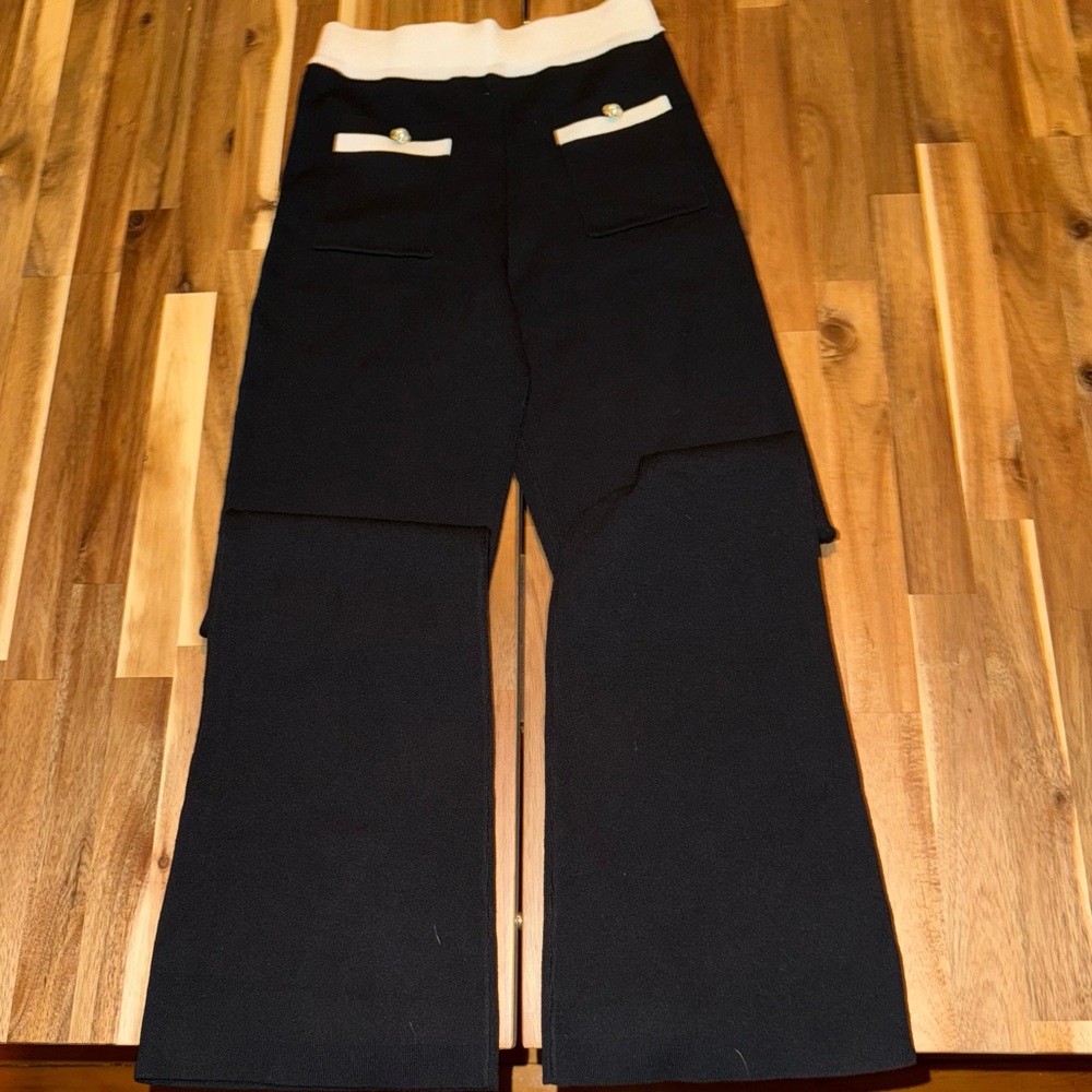 Stylish Black and White Boot Cut Pants